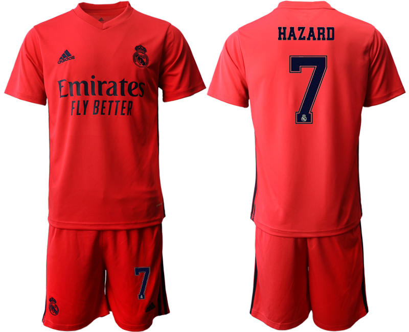 Men 2020-2021 club Real Madrid away #7 red Soccer Jerseys->customized soccer jersey->Custom Jersey